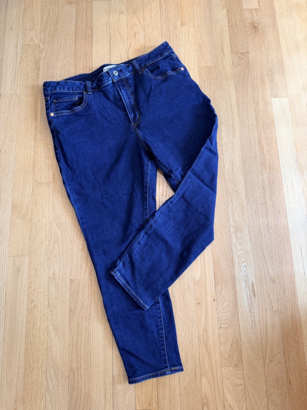 Abercrombie High Rise Super Skinny Ankle Jeans Short 33 Blue Stretch Denim